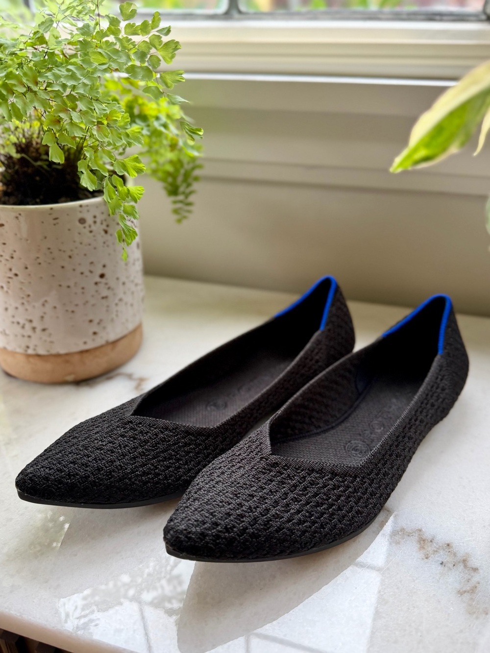 Rothy's The Point II Pointed Toe Ballet Flats in Black | Size 9 | Like New